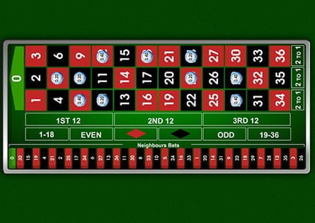 Screenshot showing the layout of a Pinball Roulette table