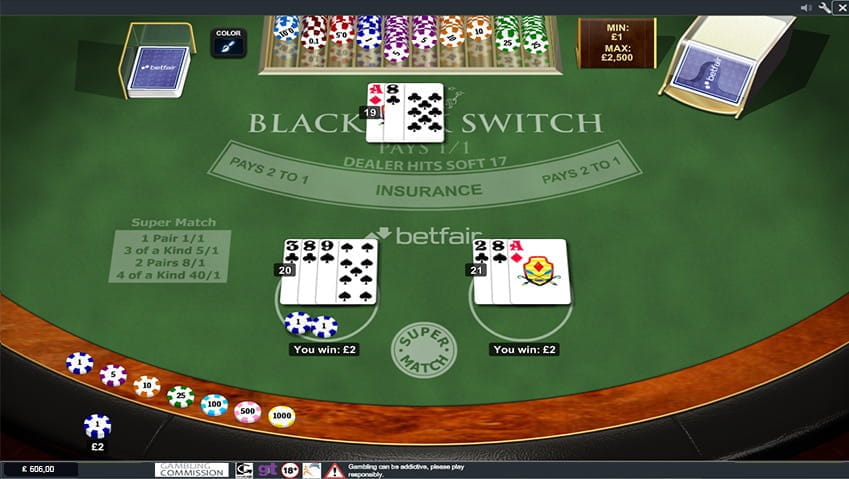 Blackjack Switch – Winnings