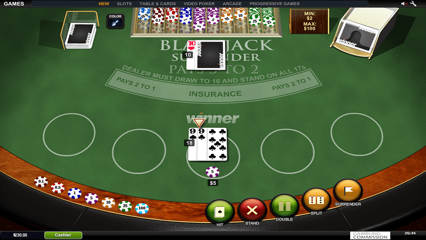 Hit, Stand, Double, Split, Surrender – Blackjack Surrender Options