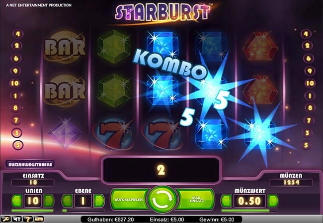 Der beliebte Starburst Spielautomat bei 888