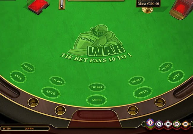 Casino War bietet eine abwechselungsreiche Pokervariante mit hohen Gewinnen