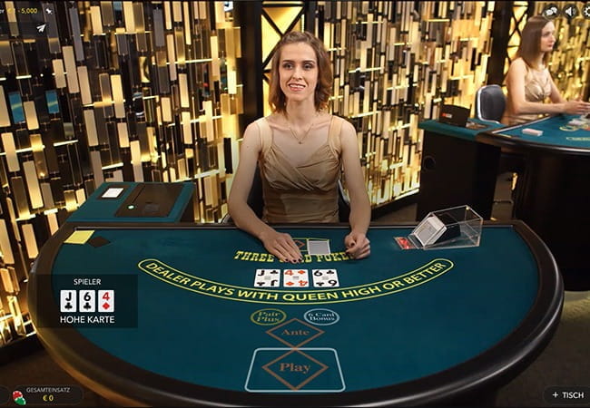 3 Card Poker im ausgezeichneten Live Casino von CasinoEuro