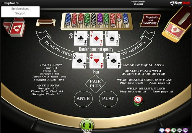3 Card Poker und viele weitere Tischspiele findet ihr bei NetBet