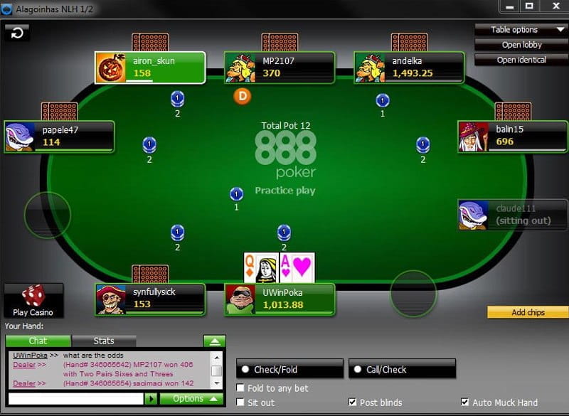 Mesa de póker en 888Poker