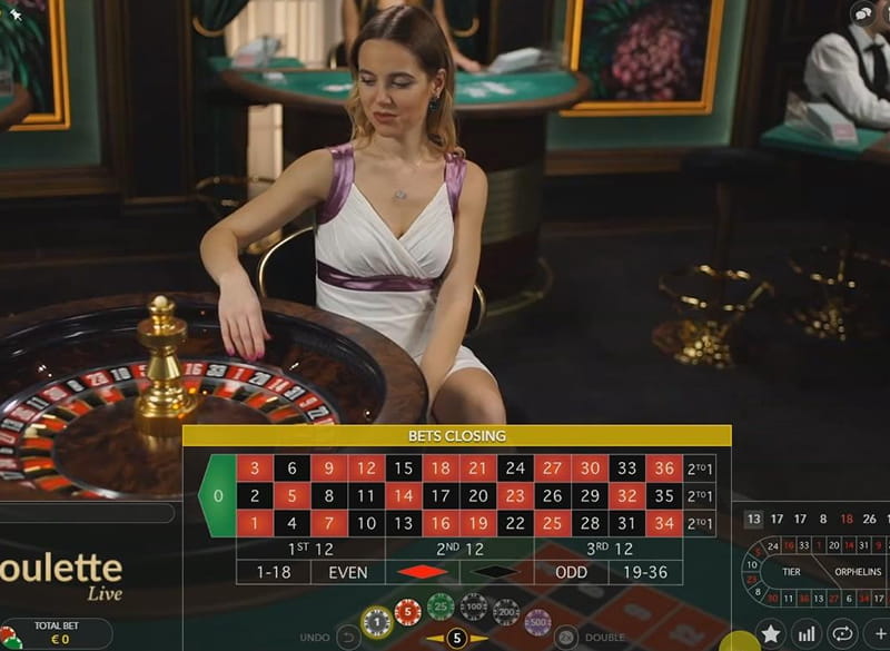 Vista previa de un juego de ruleta en vivo