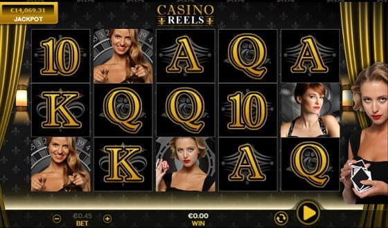 In game action of the Casino Reels slot from Dragonfish