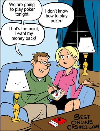 A man wants to play poker with his wife