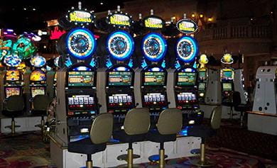 Slot machines in a brick and mortar casino