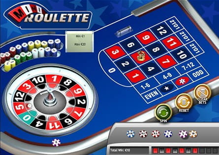 Layout of the Mini Roulette wheel and table