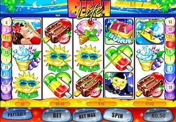 Screenshot of a Beach Life slot game from Playtech