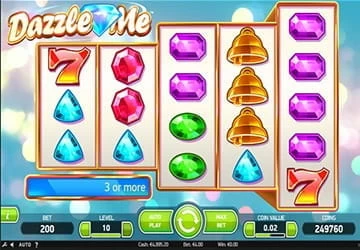 Screenshot of a Dazzle Me slot game from NetEnt