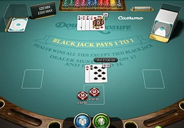 Screenshot of a Blackjack Double Exposure game from NetEnt