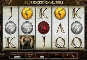Screenshot of a Game of Thrones slot game from Playtech