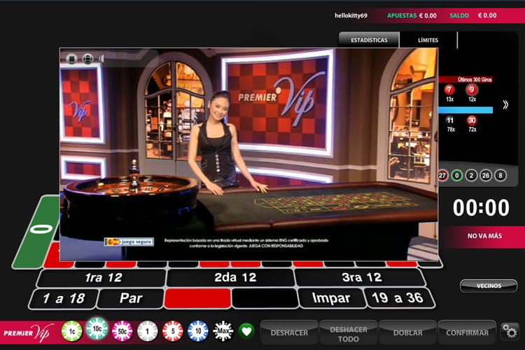 captura de pantalla de la mesa de ruleta en vivo Premier VIP en casino Betsson