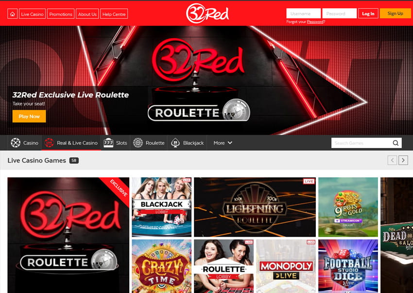 The Online Platform of 32Red Live Casino