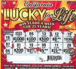 California Lucky for Life Scratchers