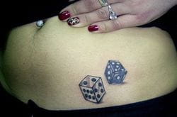 Craps tattoo woman belly