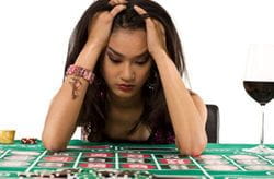 Gambling addict woman