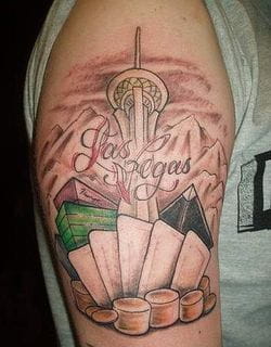 Las Vegas tattoo upperarm