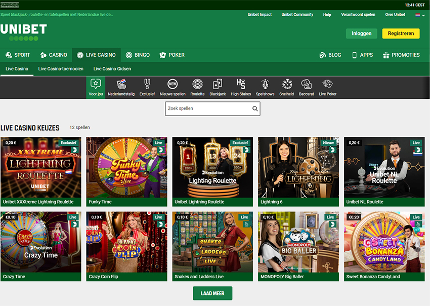Het Online Platform van Unibet Live Casino 