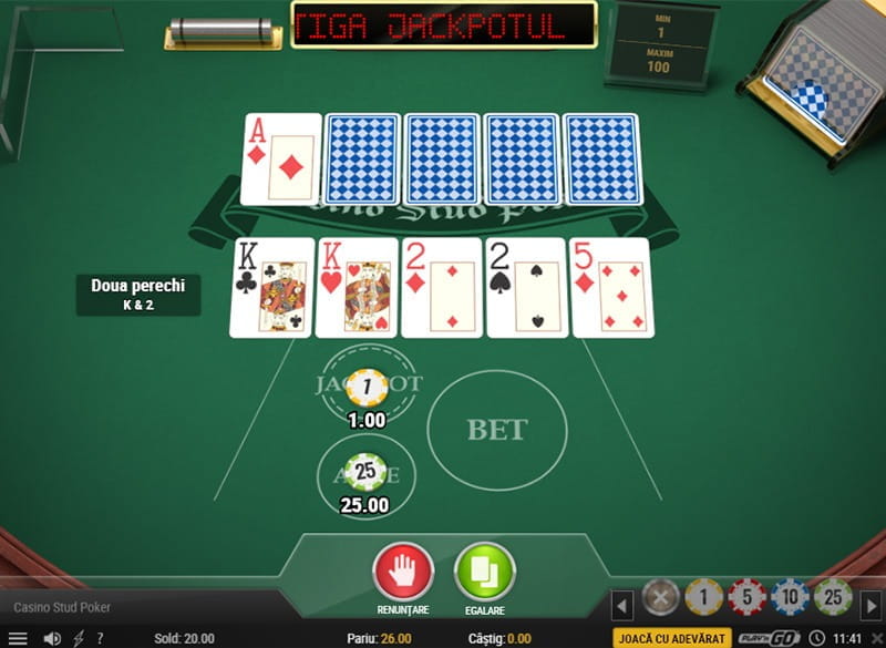 Poker cu 5 carti - Casino Stud Poker