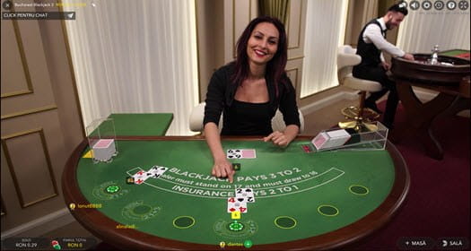 Joaca Blackjack live la casino online