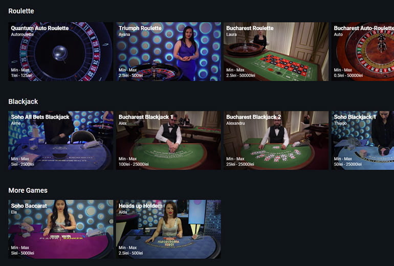 Platforma online de la Betano Live Casino