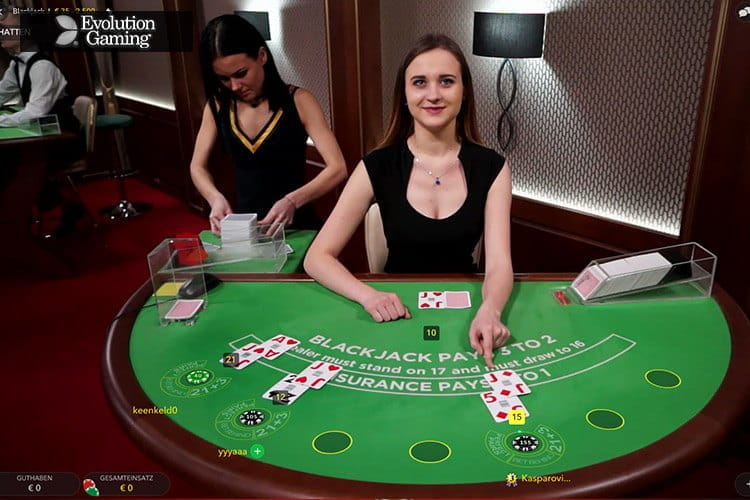 Auch beim Live Blackjack sieht der Stream von Evolution am besten aus