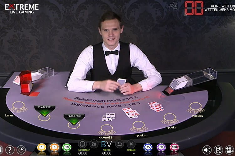 Blackjack live online erleben mit Extrem Livestreams