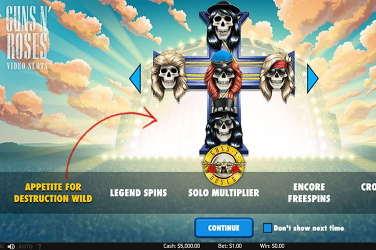 Ein Wild Symbol beim Guns'n Roses Slot