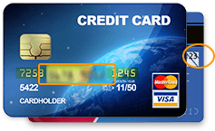 Kreditkarte mit unkenntlichen Zahlen