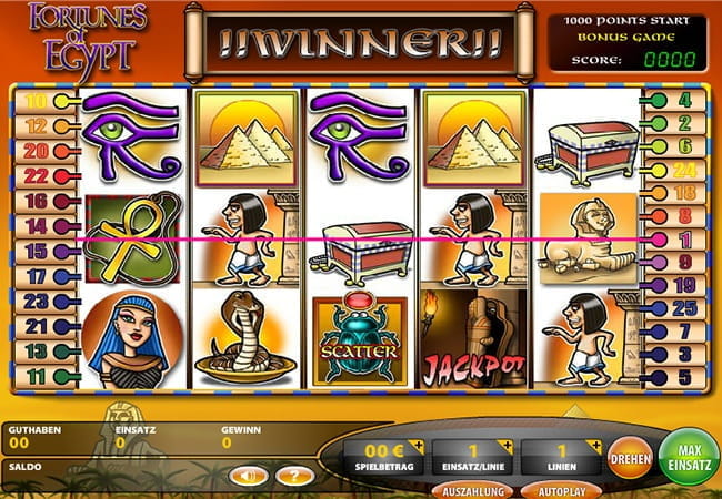Einer von vielen Progressive Jackpot Slots ist Fortunes of Egypt