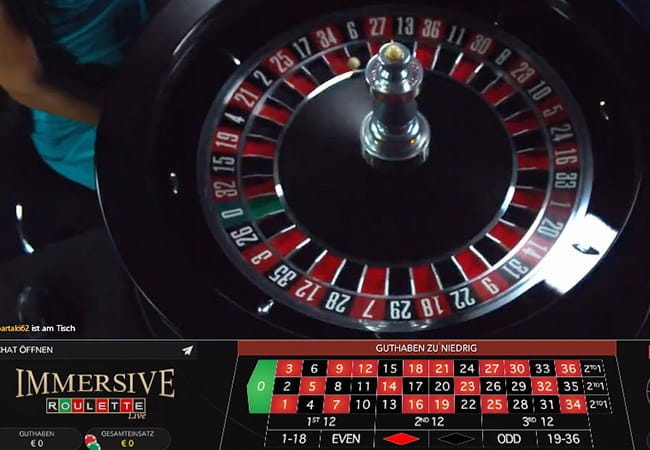 Beim Immersive Roulette fällt die Kugel in der Slow-Motion Wiederholung