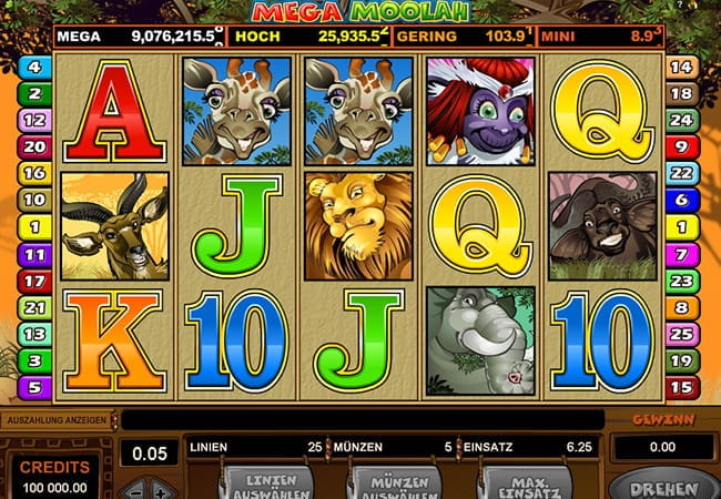 Gigantische Jackpotgewinne beim Mega Moolah Spielautomat