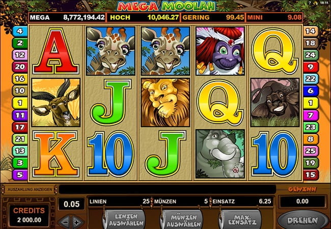 Einer von vielen Jackpot Spielen ist Mega Moolah