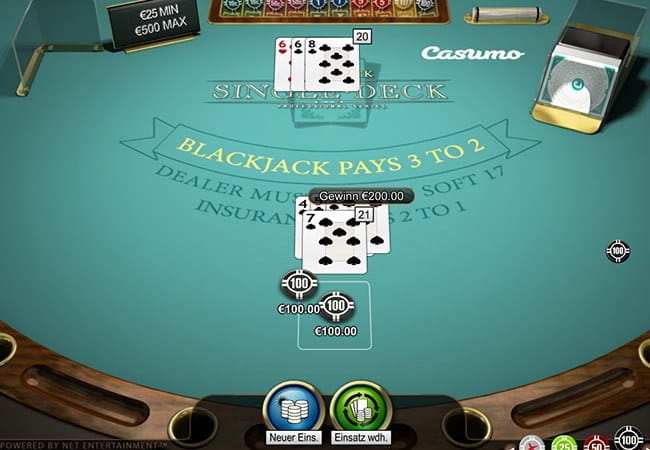 Video-Blackjack im klassischen Look