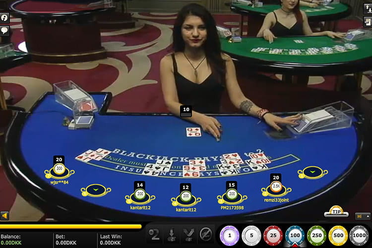 Eksempel på live blackjack fra Xpro