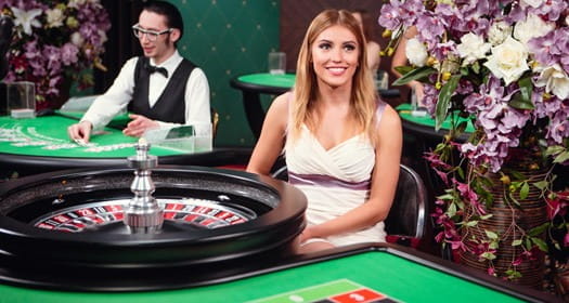 Eksempel på en live dealer for roulette
