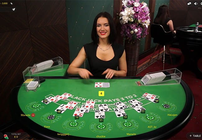 Live blackjack på Unibet