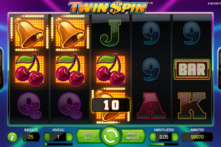 Eksempel fra Twin Spin spillemaskinen