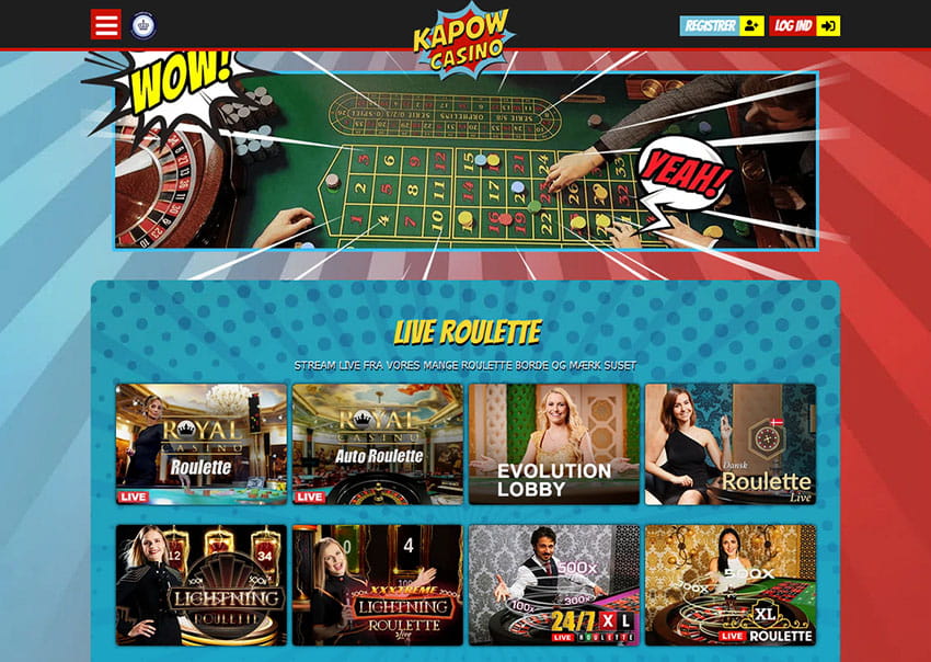 Online platformen for Kapow Live Casino
