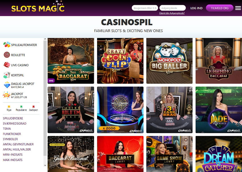 Online-platformen for SlotsMagic Live Casino 