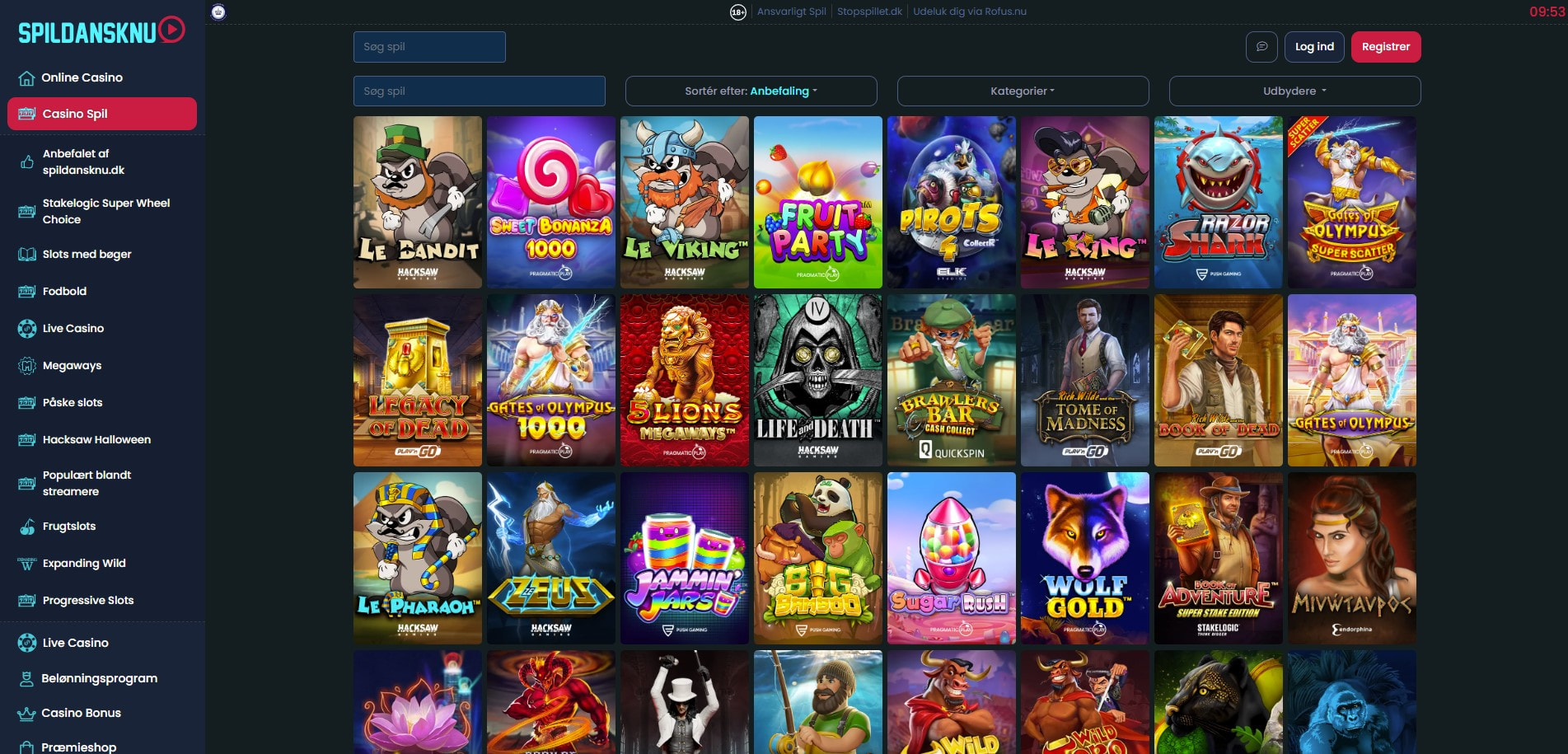 SpilDanskNu casino skærmbillede