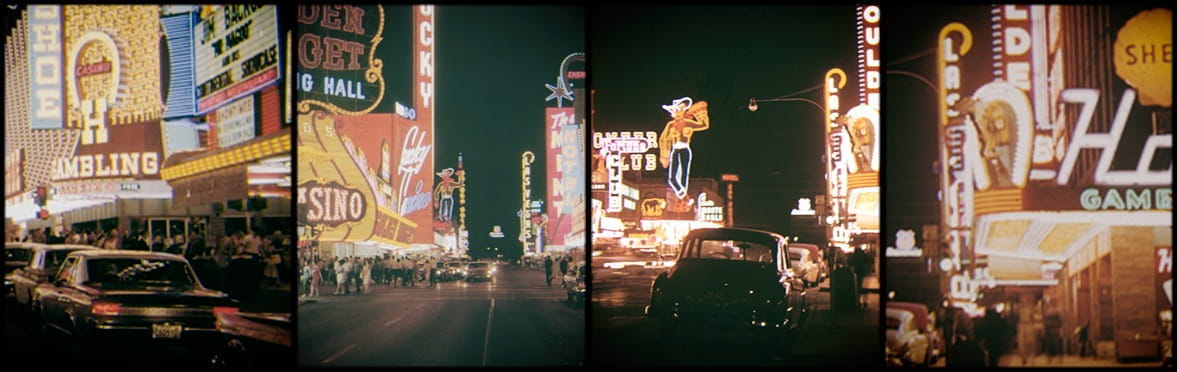 luces en una calle en Las Vegas strip