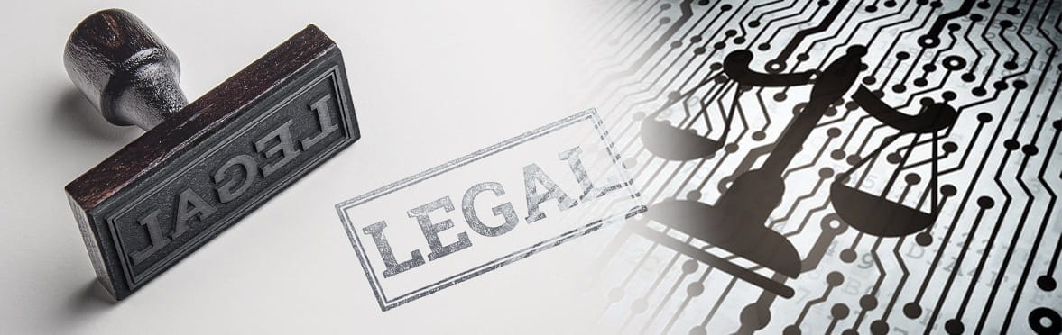 imagen de sello que hace una impresión en una hoja con la palabra Legal