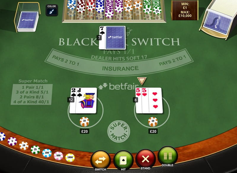 Juego Blackjack Switch