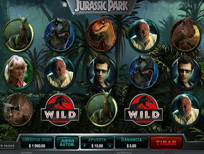 Juega a la versión demo de la tragaperras Jurassic Park.