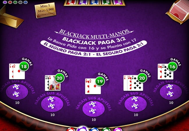 Blackjack Multimanos en casino Botemania