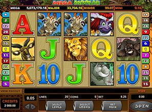 Slot Mega Moolah con jackpot progresivo