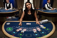 Juego de blackjack con crupier en vivo en USA 